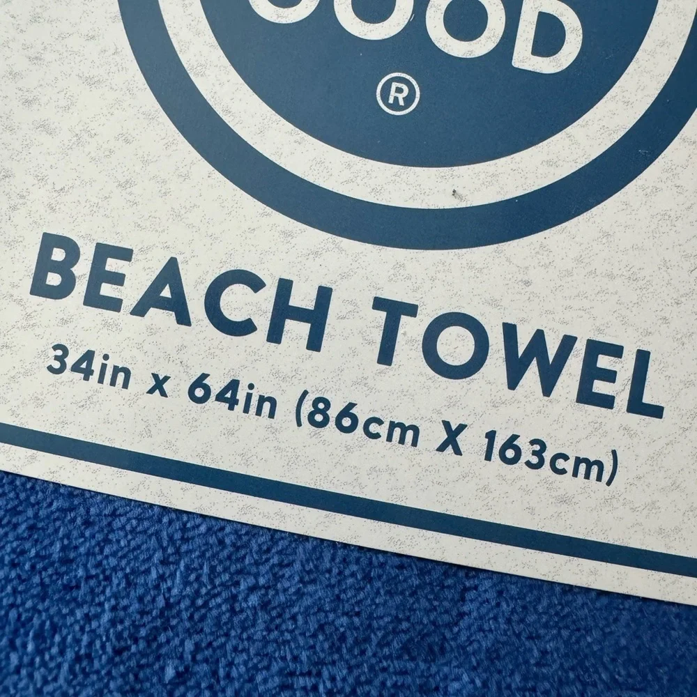 LIFE IS GOOD large beach towel! Dark background keeps it looking fresh ☀zoom in